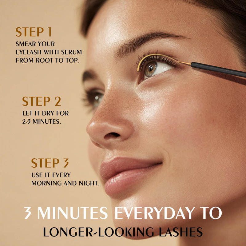 Lash Serum with Multi-Peptide & Botanical Antioxidants for the Look of Longer, Fuller Lashes - Formula to Support Healthy & Strong EyeLashes, Nourishing Eyelash Serum for Sensitive Eyes 4 ml