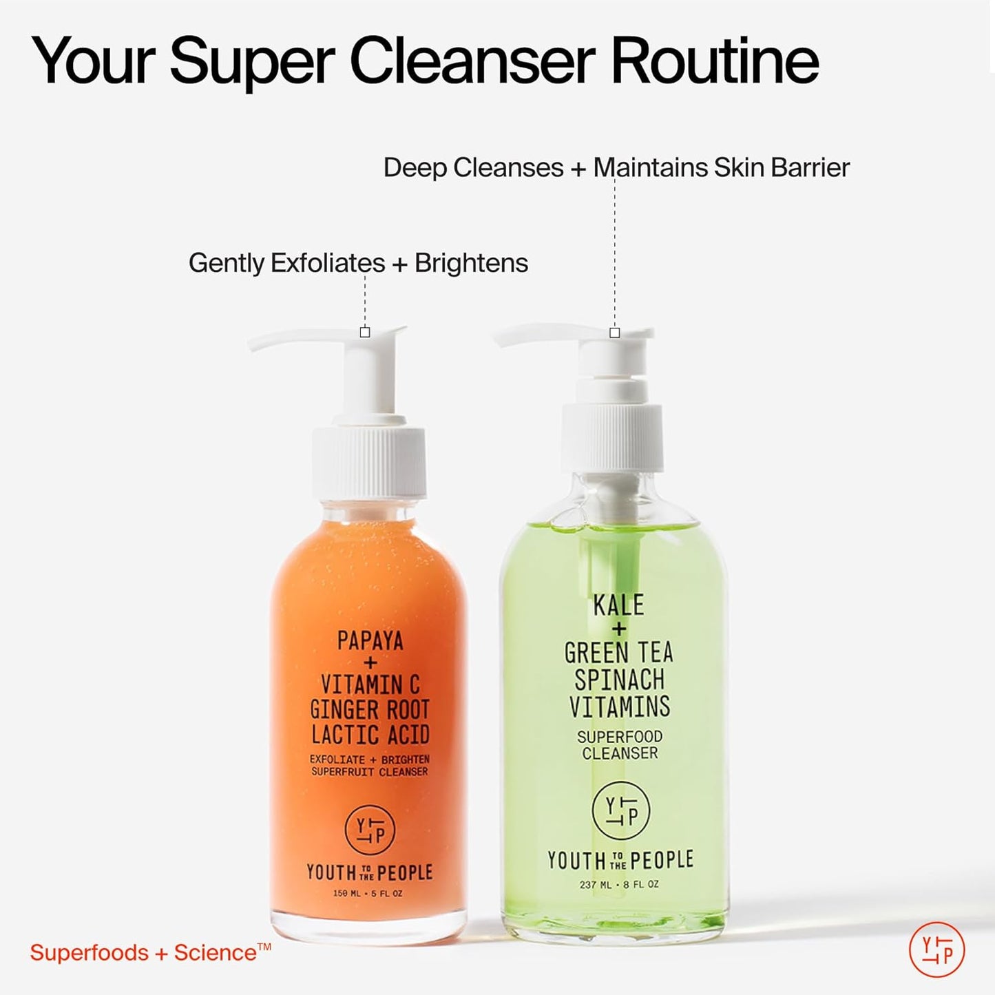 Youth To The People Superfruit Facial Cleanser - Gentle Exfoliating Face Wash with Papaya & Vitamin C for Radiant Skin, Sulfate-Free