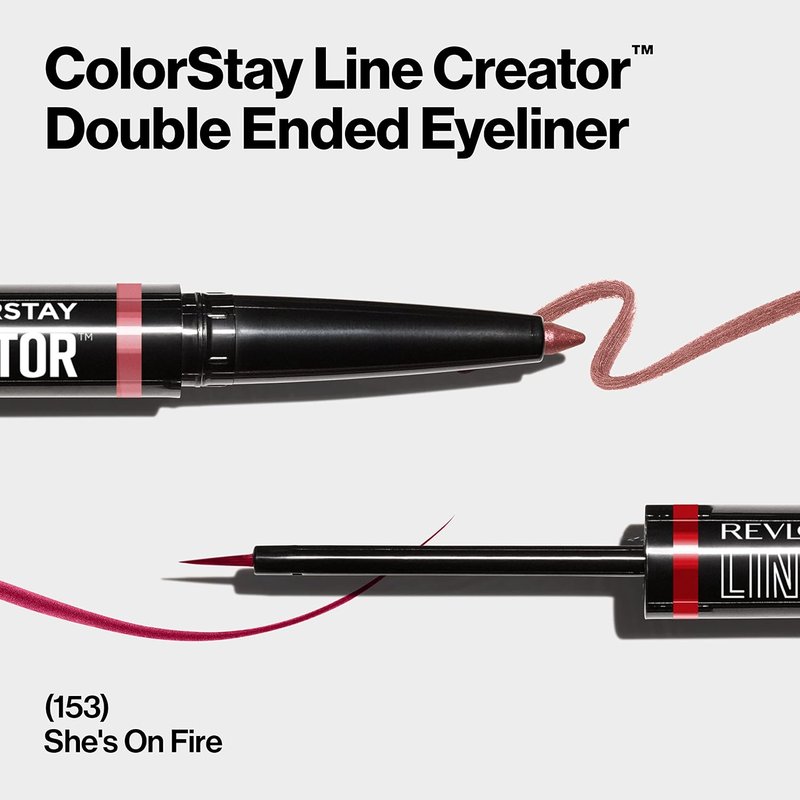 REVLON Liquid Eyeliner & Smoky Kohl Pencil - Waterproof ColorStay Eye Makeup, 0.004 oz | 153 She's On Fire