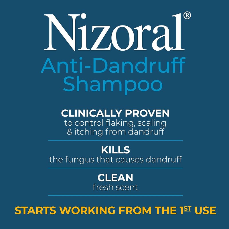 Nizoral Anti-Dandruff Shampoo - Powerful Relief for Flaky Scalp | 7 Fl Oz (Pack of 2)