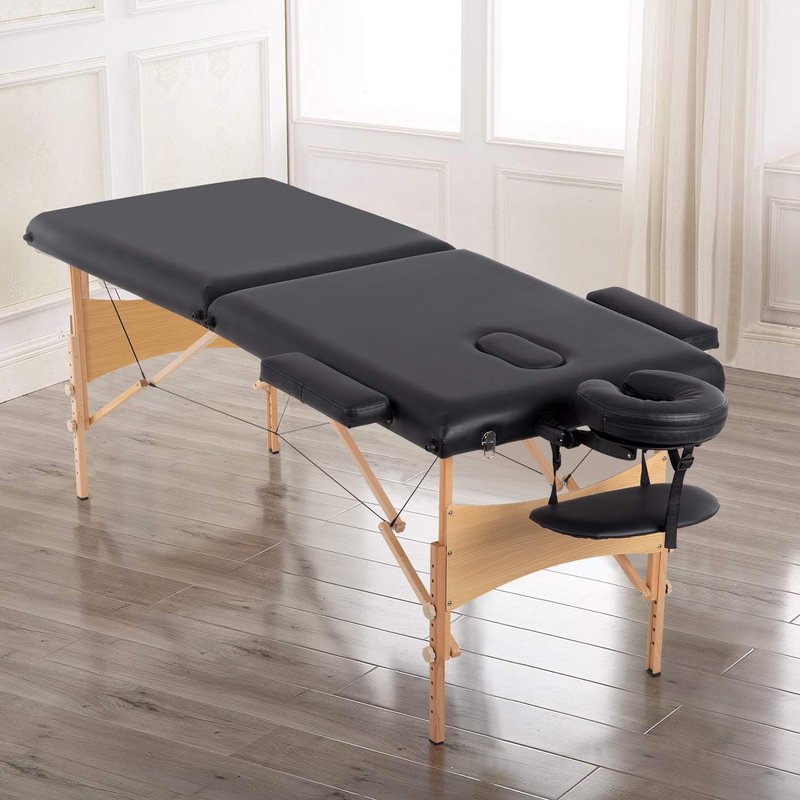 Portable Massage Table - 28 Inch Wide, Height Adjustable, Folding Spa Bed for Facial & Tattoo Care | Includes Non-Woven Bag