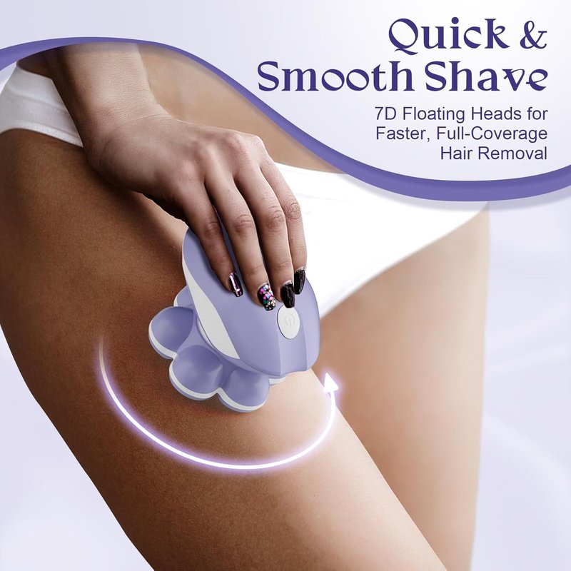 Electric Razors for Women - 7D Fast & Painless Full-Body Shaver for Smooth Skin | Waterproof Wet/Dry Use, Travel Cover Included