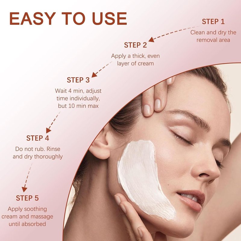 Gentle Facial Hair Removal Cream Kit for Women - Painless Depilatory Solution for Sensitive Skin | 2.37 Fl. Oz, Includes Soothing Cream & Spatula