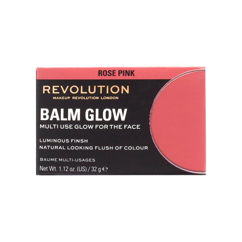 Revolution Balm Glow - Multi-Use Cream Balm for Dewy Finish on Cheeks, Lips & Lids | Rose Pink, 1.12 oz