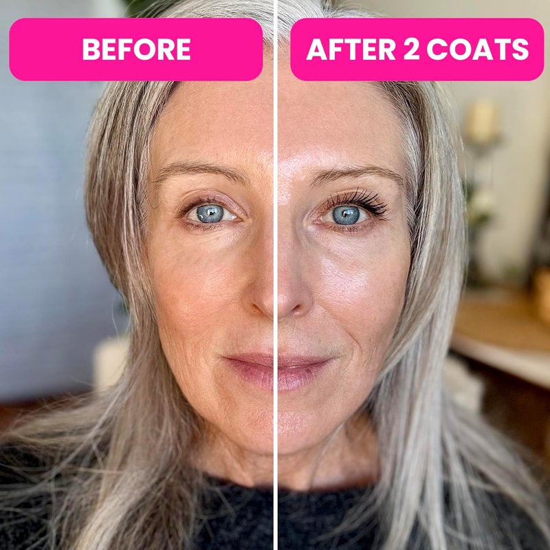 PrimeLash Mascara for Older Women - Volumizing, Lengthening Formula | Hypoallergenic, Long-Lasting, Zero Clumps (Smoky)