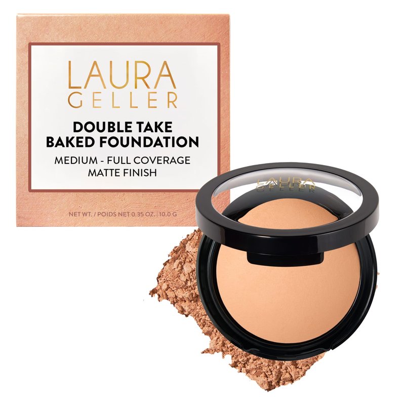 LAURA GELLER NEW YORK Baked Double Take Powder Foundation - Light - Buildable Medium to Full Coverage - Matte Finish