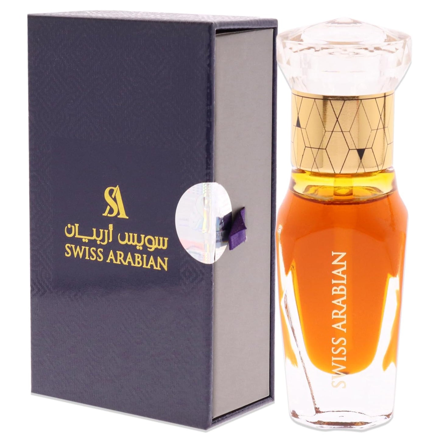 Swiss Arabian Amber Aura Unisex Perfume Oil - Long-Lasting Luxury Fragrance - 0.4 Oz Signature Aroma