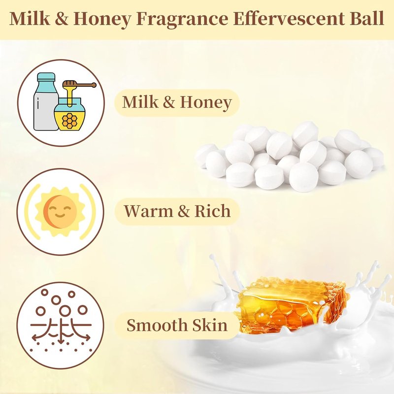 Skiennix Manicure Spa Balls - Milk & Honey Moisturizing Soak Tablets | 80 Count Cuticle Softener for Hands & Feet