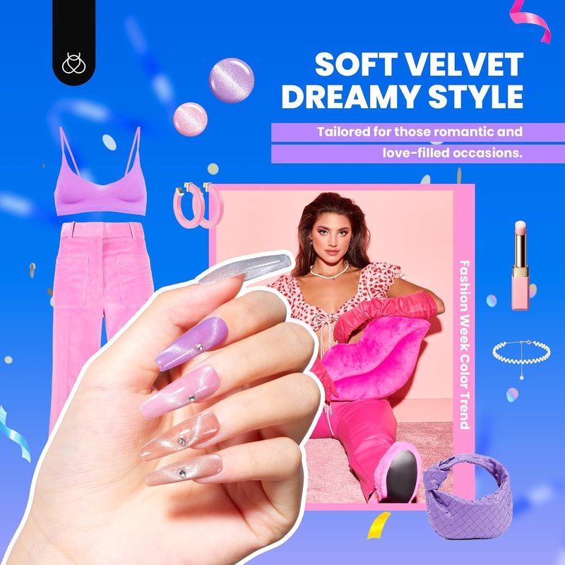 Cat Eye Gel Nail Polish Set - 20 Colors Including Pink, Green, Blue & More | Glossy & Matte Finish, Soak Off UV Formula