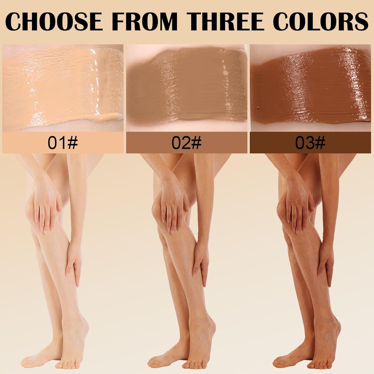 Skiennix Waterproof Leg & Body Makeup Cream - Transfer-Resistant Full Coverage for Tattoos & Scars, 01