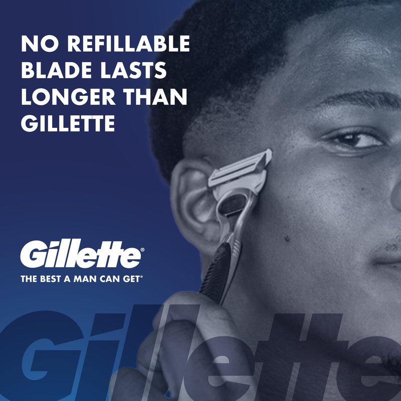 Gillette SkinGuard Razors, 1 Gillette Razor, 4 Razor Blade Refills, Designed for Men with Skin Irritation, Razor Bumps, and Sensitive Skin