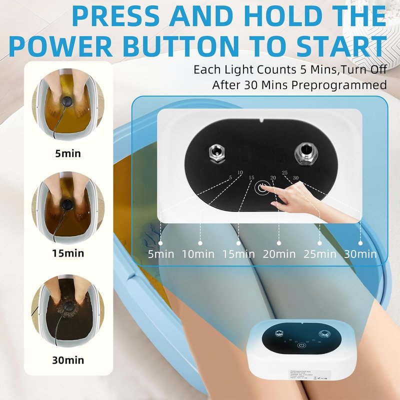 Skiennix Ionic Foot Bath Detox Machine - Remove Toxins with 2 Arrays & 80 Liners | Folding Bathtub Gift for All