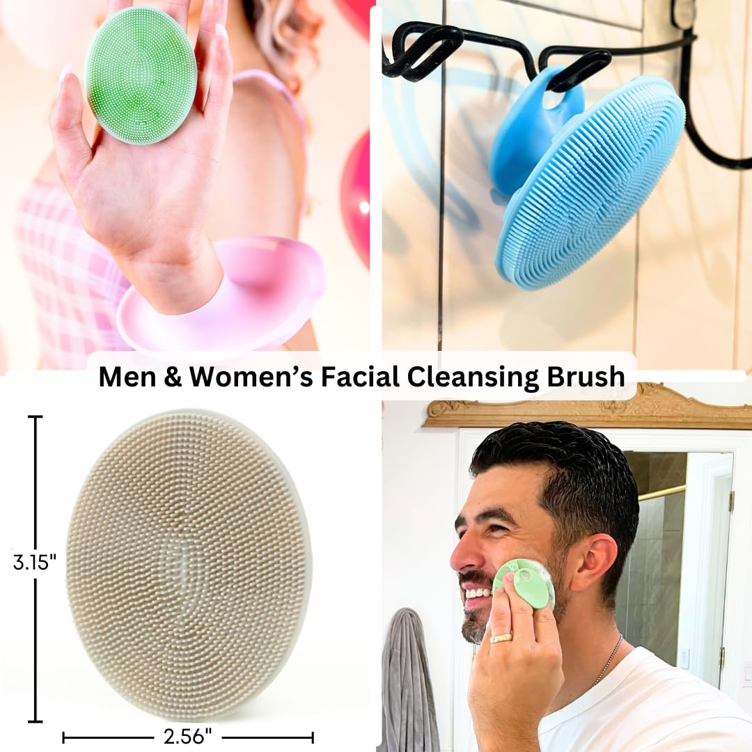 LiquiLinks Face Buffer for Washing Face, Reducing Pore Size and Cleansing Skin - Silicone Spa Accessory - Essential Skincare Tool for Teen Girls Sky Blue