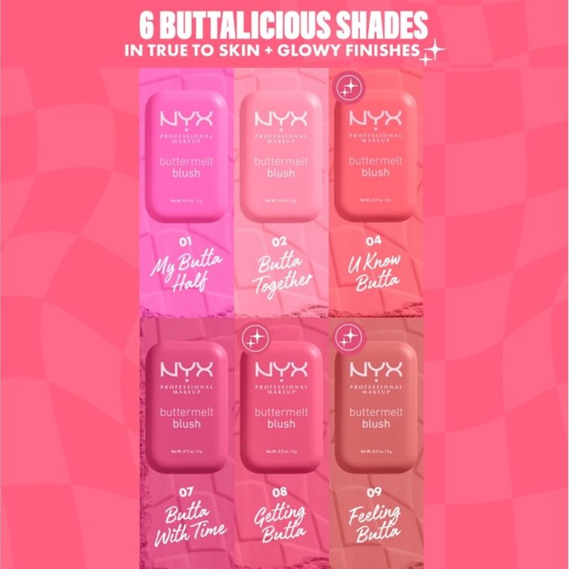 NYX Buttermelt Powder Blush - Fade & Transfer-Resistant Vegan Formula | Long-Lasting 12HR Wear