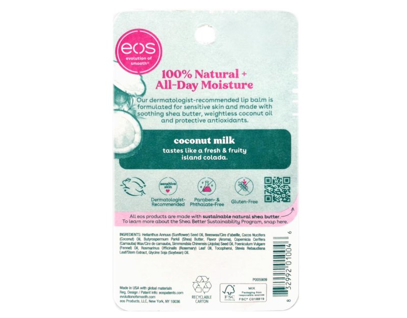 EOS Super Soft Shea Lip Balm, Coconut Milk 0.25 oz (Pack of 2)