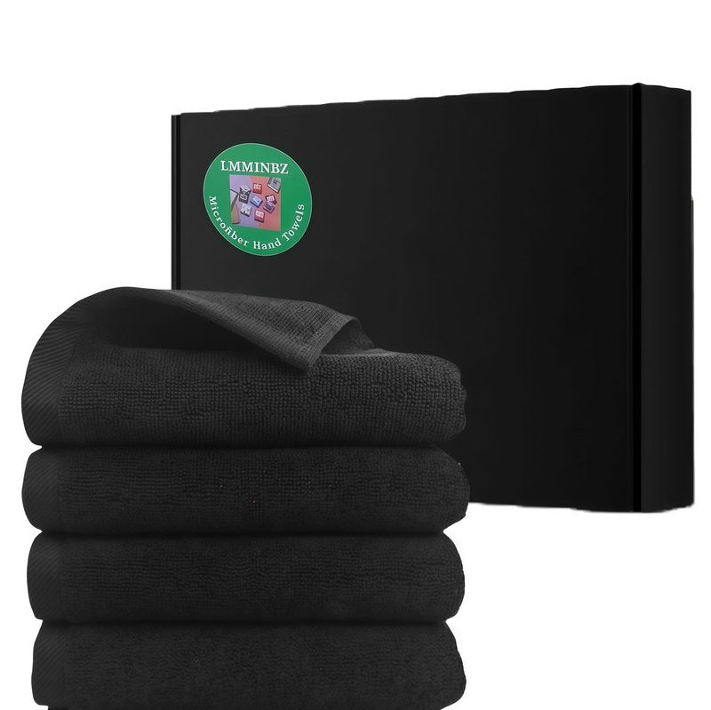 LMMINBZ 4Pcs Black Hand Towels for Bathroom Christmas Decorations Clean Face Towels Decoration Small Microfiber Washcloths Towel for Face Hand13.7 x29.5inch