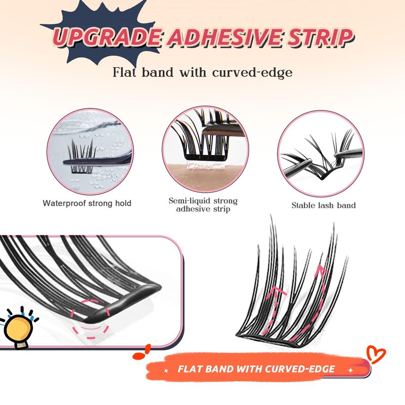 GAQQI Lash Clusters 300Pcs Individual Lashes 304050D Mixed 9-16mm Eyelash Clusters C Curl Lash Clusters Look Like Mink Eyelash Extensions Thin Band Soft to Use Self Application(304050D-CMIX)