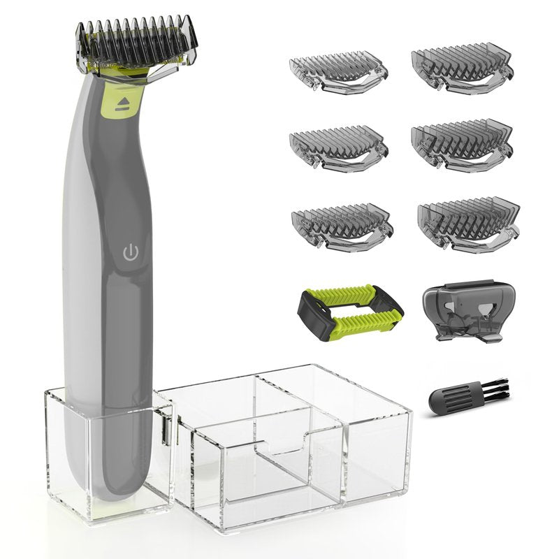 KIONCARE Guards Kit Plus for Philips Norelco OneBlade, with 1–6mm Guide Combs (6 Sizes), Replacement Body Comb, Protective Cap and Organizer Stand