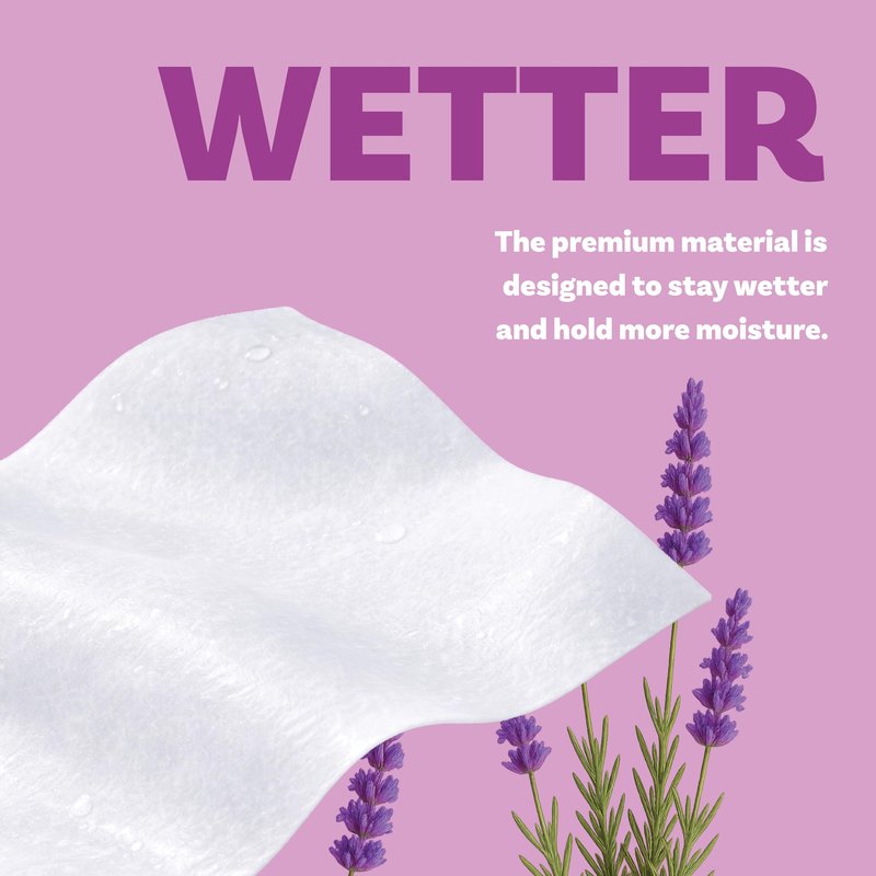 Extra Large Bath Wipes for Adults Bathing No Rinse - 40 Ultra Thick Disposable Body Cleansing Wipes for Men, Women & Elderly - Great for Gym, Camping, Post Surgery - Lavender