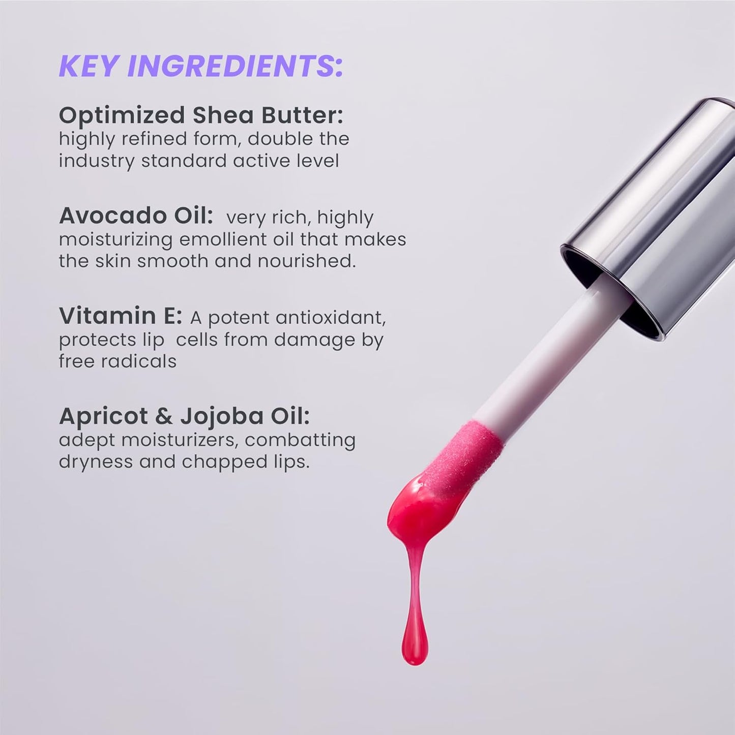 Wonderskin Tinted Lip Oil Rehab Serum - Hydrating, Non-Sticky Red Tint for Dry Lips | Moisturizing Formula