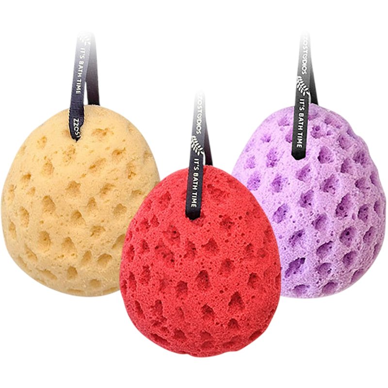 Fumgranth 3 Pack Loofah Sponge for Shower, Soft Shower Sponge for Body Cleansing, Sea Sponge Texture for Rich Lather and Gentle Exfoliation, Quick Dry Body Sponge for Men and Women