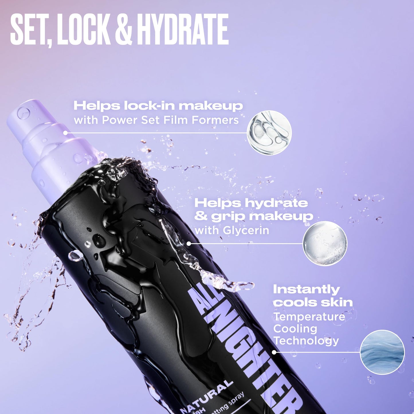 Urban Decay All Nighter Waterproof Makeup Travel Setting Spray - Natural Finish, Up to 24HR Wear, Ultra-Fine Facial Mist, Hydrating Foundation Face Primer, Smudge-Proof, Transfer-Resistant - 1 fl oz
