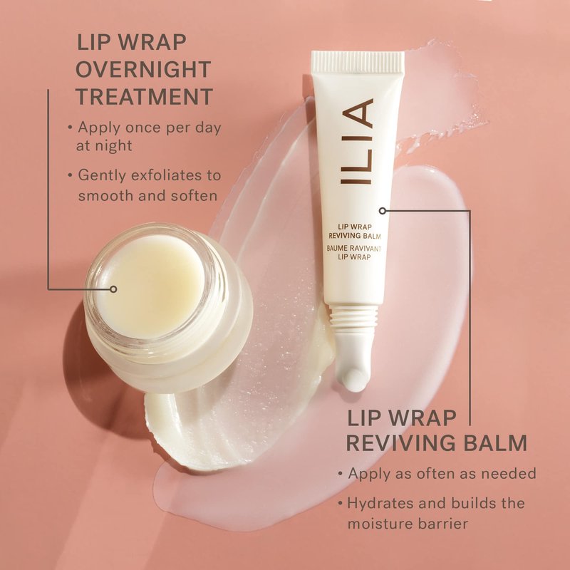 ILIA - Lip Wrap Reviving Balm | Hydtrate, Smooth, Plump | Barrier-Building with Hyaluronic Acid + Sea Succulent | Gluten + Silicone-Free | Non-Toxic, Vegan, Cruelty-Free (Lucid, 0.23 fl oz | 7 ml)