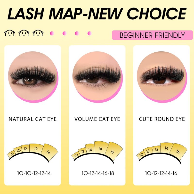 HEYWINK Lash Clusters Kit 60D 80D 100D Thick Cluster Eyelash Extensions 12-18mm Lash Clusters Individual Lash Extensions DIY Clusters Lashes Extension at Home (60D+80D+100D 12-18MM Kit)