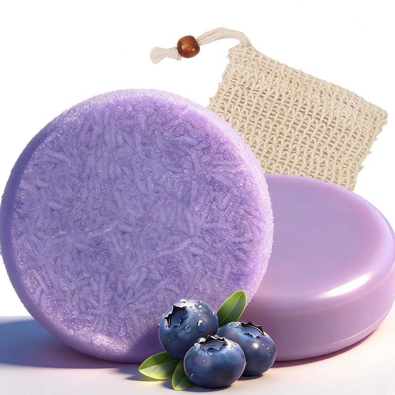 2PCS Blueberry Fields Shampoo & Conditioner Bundle Bars, for Hair Thinning, Frizz