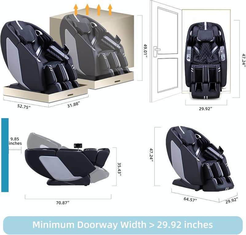 MassaMAX 4D Full Body Massage Chair - AI Voice Control, Zero Gravity, 15 Modes, 55" SL Track, Foot Rollers & Heating