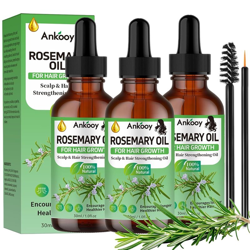 Rosemary Oil for Hair Growth - Strengthening Treatment for Dry, Damaged Hair | 3 Pack