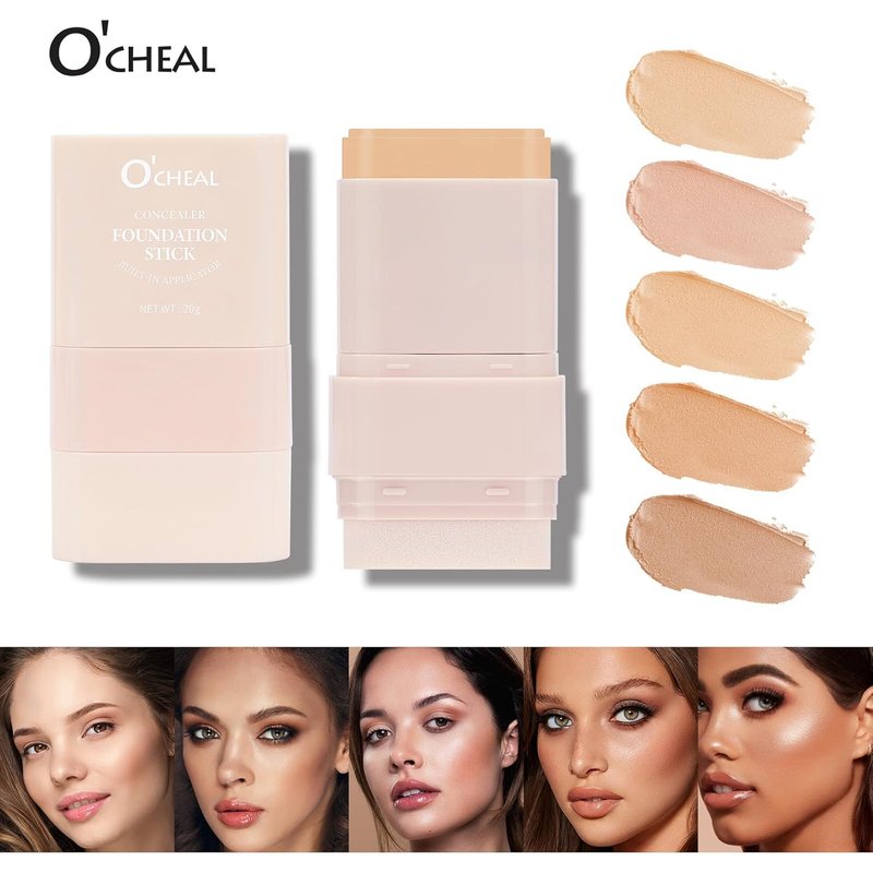 O'CHEAL Face Foundation Contour Stick - Long-Wear Lightweight Concealer for Blemishes | Shade 02 Natural