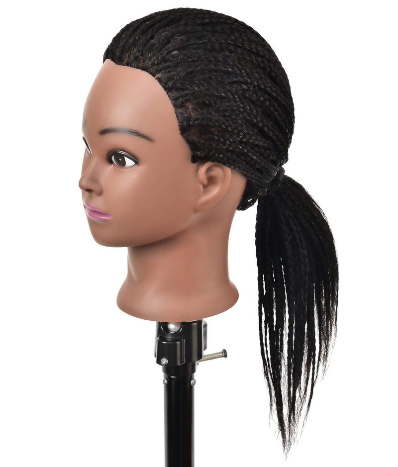 RYHAIR 100% Human Hair Mannequin Head with Stand for Hairdresser Practice Braiding Styling Manikin Cosmetology Makeup Manican Doll Training Display