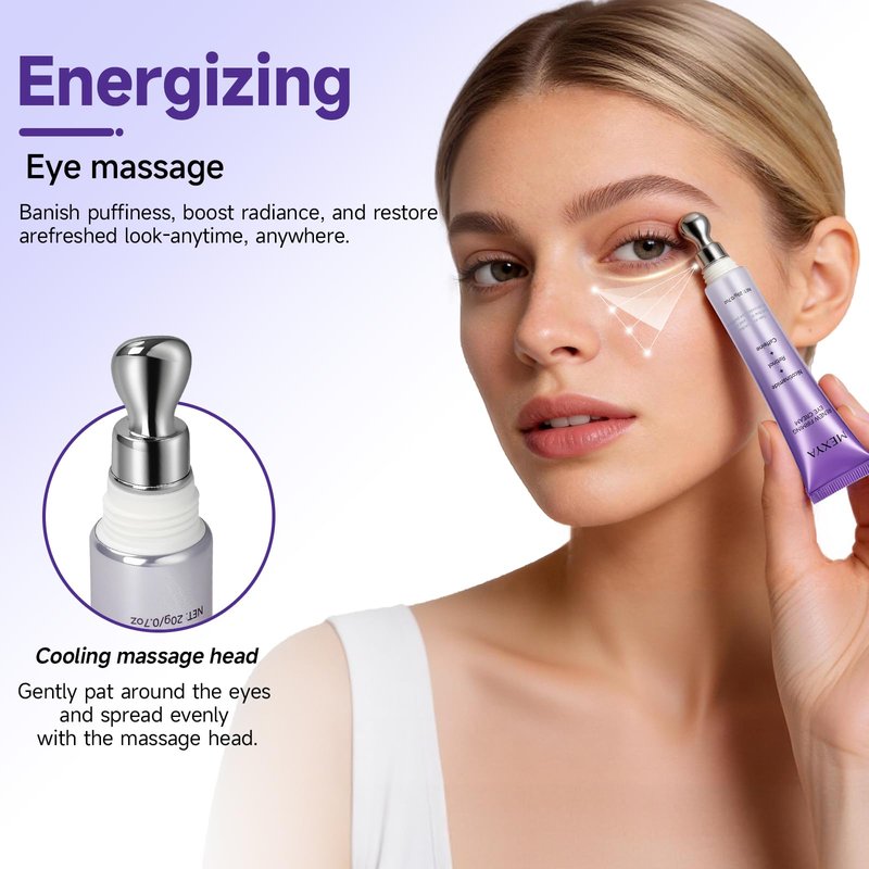 MEXYA Retinol & Caffeine Under Eye Cream for Dark Circles and Puffiness, Niacinamide Eye Brightener for Fine Lines, Under Eye Bags, Lightweight Fragrance-Free Formula, 0.7 oz