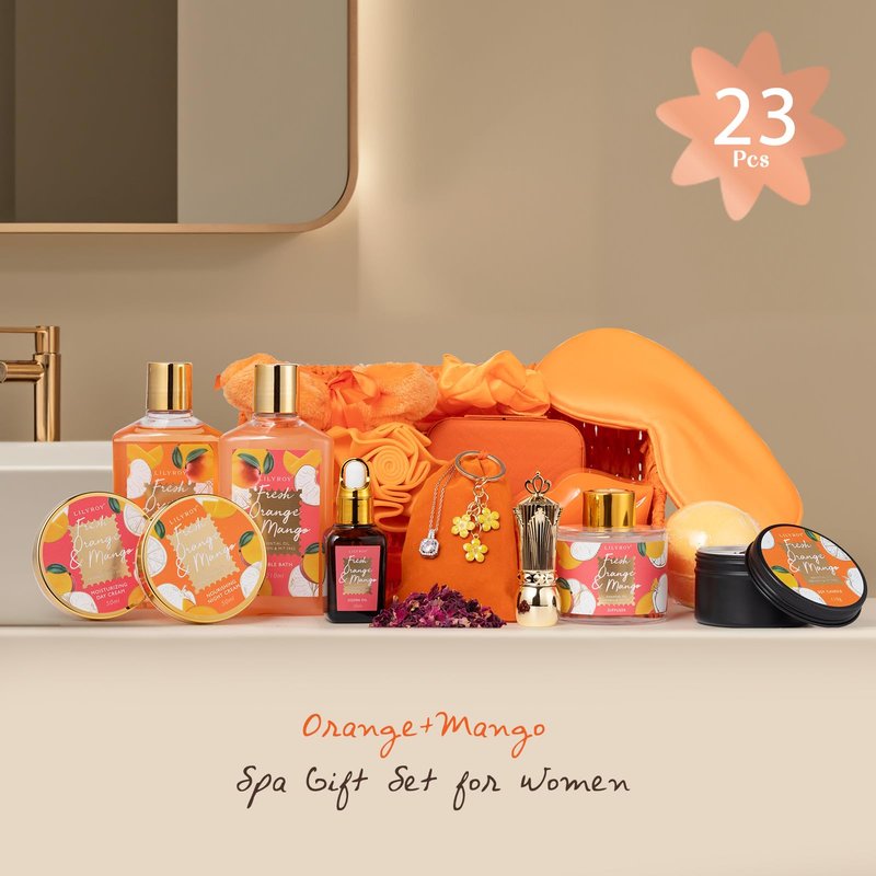 Gifts for Women, Birthday Gift - 23-Piece Spa Gift Basket for Women, Mother's Day Gift Basket for Mom, Bath and Body Gifts, Bath Gift Set, Spa Gift Baskets | Christmas, Valentines Day Gift