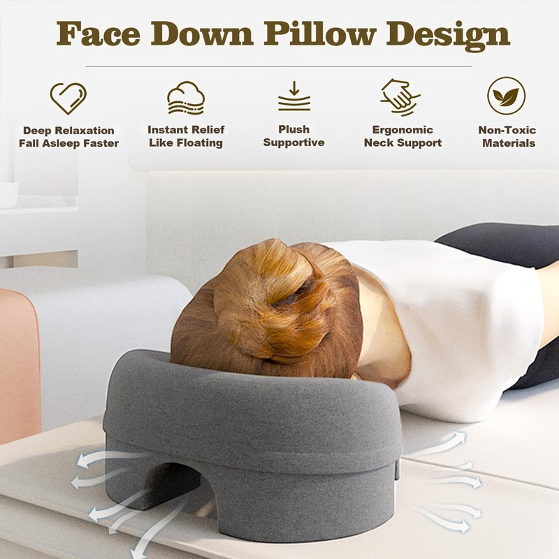 Skiennix Face Down Pillow - Comfortable Massage Headrest for Prone Sleeping | Ideal for Recovery