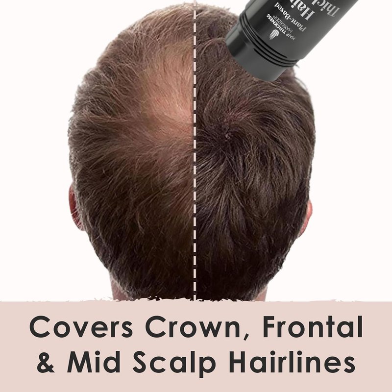 Hair Fibers for Thinning Hair - Plant-Based Formula for Instant Coverage | Dark Brown, Non-Itchy & Easy to Wash Out