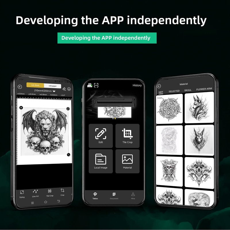 INKLESSPRINT Tattoo Stencil Printer Machine, Portable Tattoo Transfer Printer for Tattoo Artists & Enthusiasts, Support Smartphone,PC, Android, iOS, Windows,Mac.