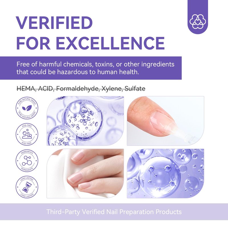 Saviland Nail Dehydrator and PH Bond Set - 15ml* 4 Nail Prep Dehydrate and Acid-free Bond, No Burn Fast Air Dry Nail Prep Set for Superior Bonding Long-Lasting Gel Polish Acrylic Powder