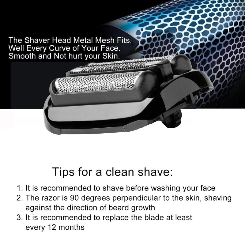 Braun 53B Series 5 Replacement Shaver Head | Compatible Blades for Braun Series 5 & 6 Electric Razors