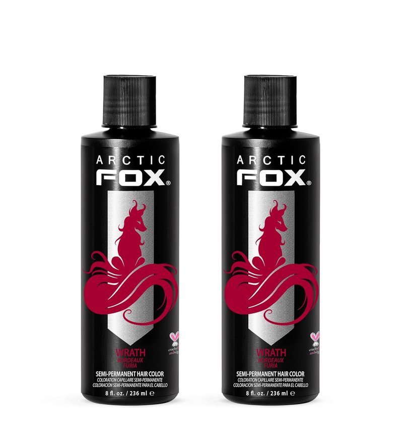 Arctic Fox Semi-Permanent Hair Dye - Vegan & Cruelty-Free Conditioning Formula | Vibrant Red WRATH, 8 Fl Oz (Pack of 2)