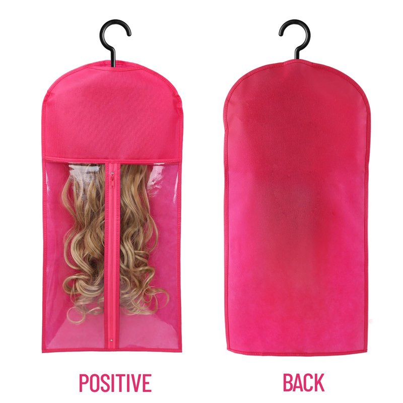 12PCS Wig Holder Storage Bags with Hanger - Hair Extension Organizer for Multiple Wigs & Accessories