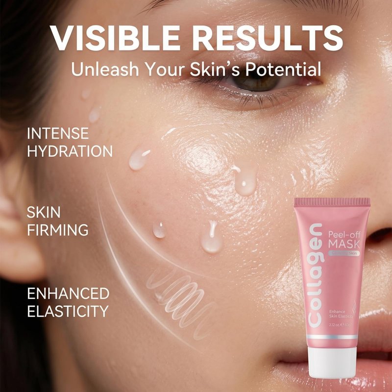 Redcool Collagen Overnight Wrapping Face Mask – Hydrating & Firming Peel-Off Mask for Elasticity and Radiance – 2.12 fl.oz, Suitable for All Skin Types