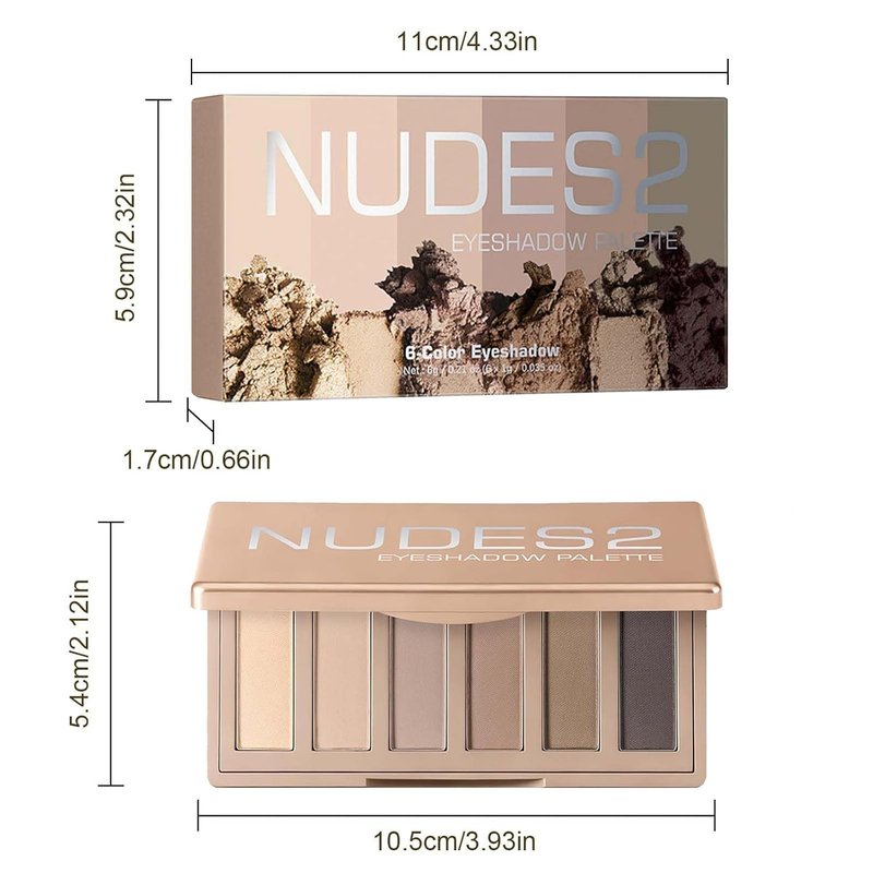 KYDA Mini Eyeshadow Palette - 6 Colors of High Pigment Neutral Nudes | All Matte Eye Makeup Gift for Women