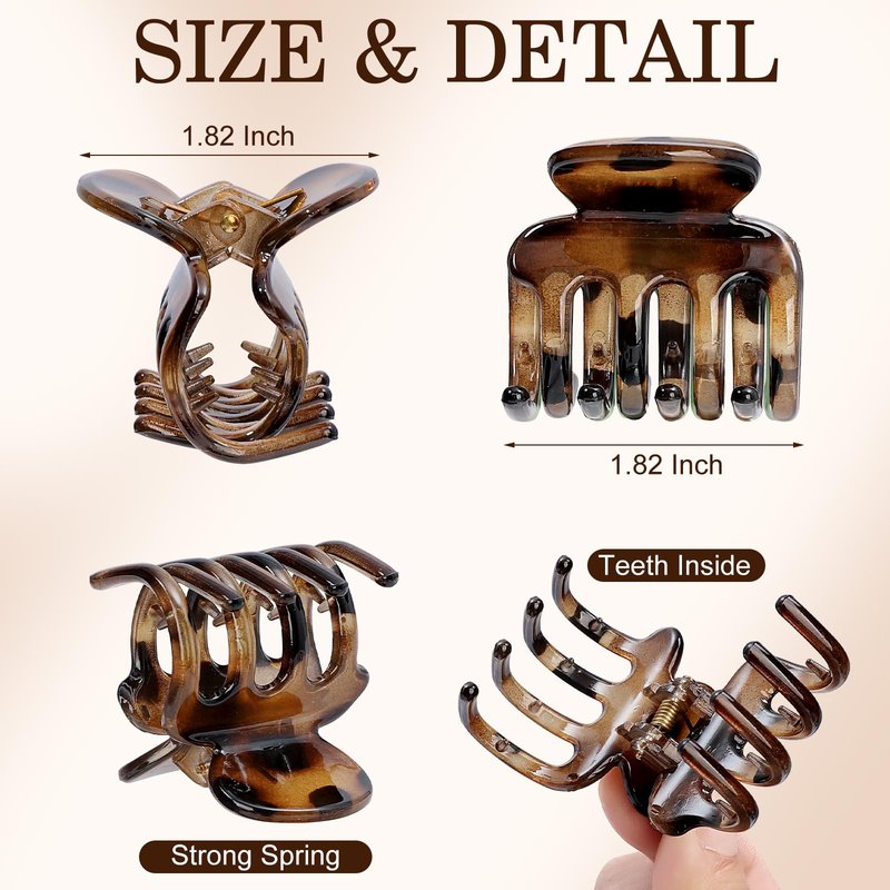 Sisiaipu 12Pcs Hair Clips for Women 1.8 Inch Small Claw Clips for Thin Hair Medium Hair Claw Clips for Thick Hair Accessories for Women Girls (Gloss Regular)