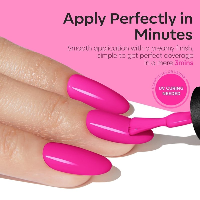 modelones Pink Gel Polish Hot Pink Gel Nail Polish Soak Off Led Neon Pink Polish Nail Art Design Salon DIY Gel Manicure for Women Girl 15 ML