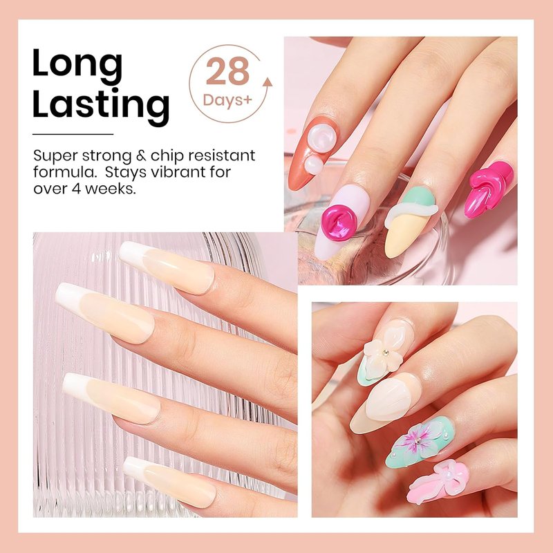 MIZHSE 100g Milky White Solid Builder Gel for Nails, Large Capacity Hard Builder Gels Kit for Nails Sculpting for 3D Art Gel U V LED with 36pcs Dual Form, for Nail Salon Home DIY