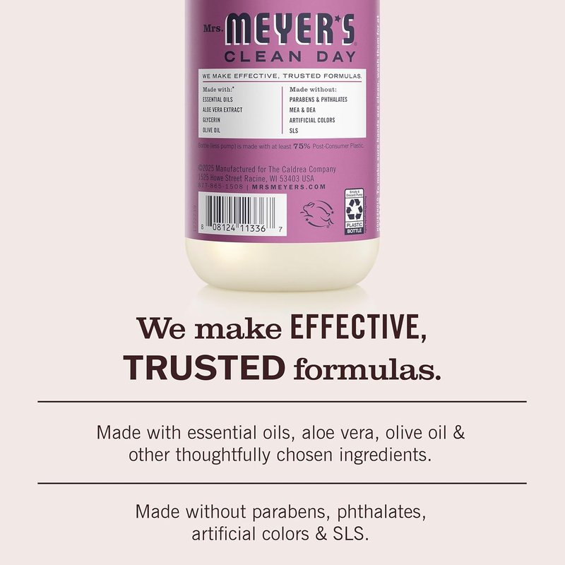 Mrs. Meyer's Clean Day Liquid Hand Soap - Plum Berry Scent, Cruelty-Free | 12.5 oz Pack of 3