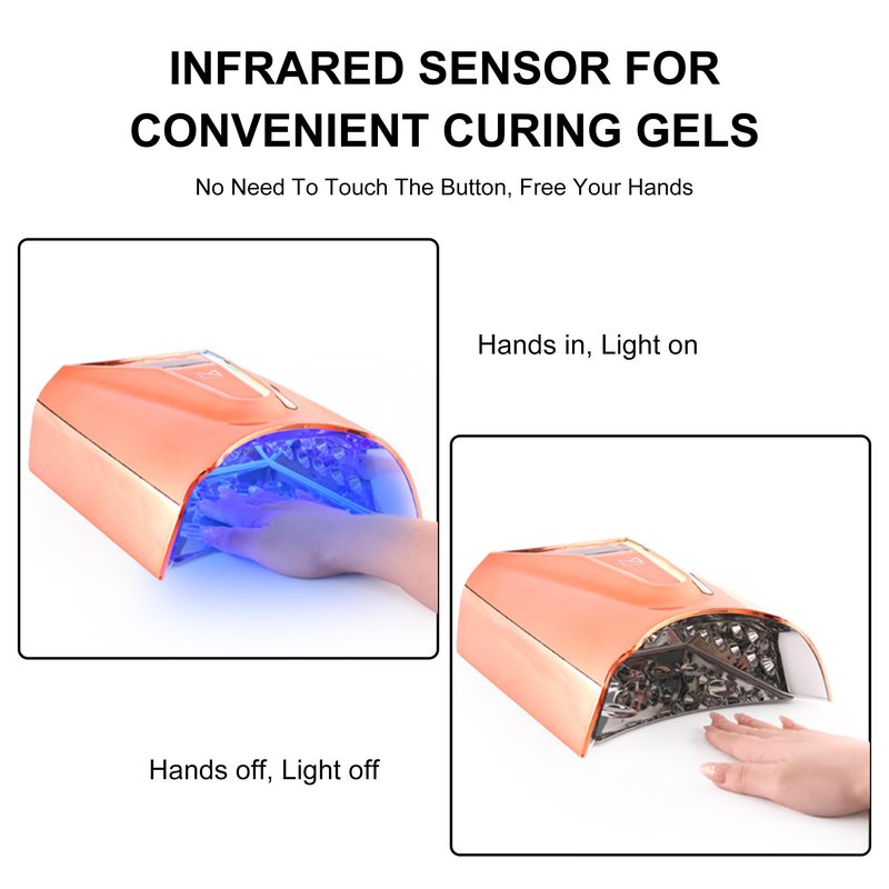 M - Crystal Cure 128W UV Nail Lamp - Fast Curing Nail Light with 45 Powerful 365nm+405nm LEDs - Cordless, Rechargeable, Auto Sensor - UV Light for Gel Nails for Manicures & Pedicures (Unicorn Purple)