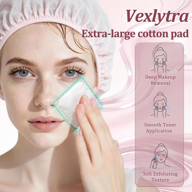 Non-Woven Square Cosmetic Pads - 150PCS Lint-Free, Ultra Soft Facial Cotton Rounds for Sensitive Skin | Highly Absorbent